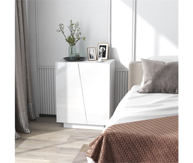 Aparador para Sala de Estar Melamina de Madeira HOMCOM Branco