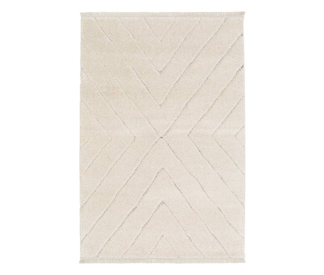 Alcatifa interior tufada com relevo claro 170x120 Creme