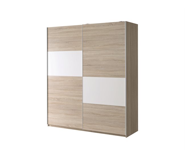 Roupeiro SKIVE portas deslizantes 170x209cm Carvalho