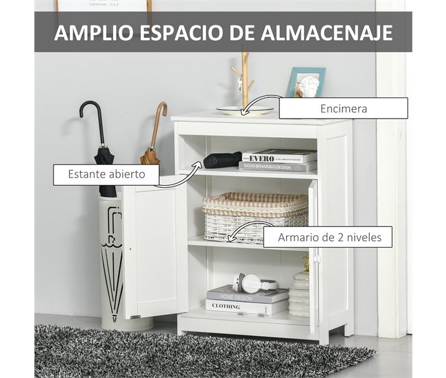 Armário Casa de Banho Melamina de Madeira HOMCOM Branco