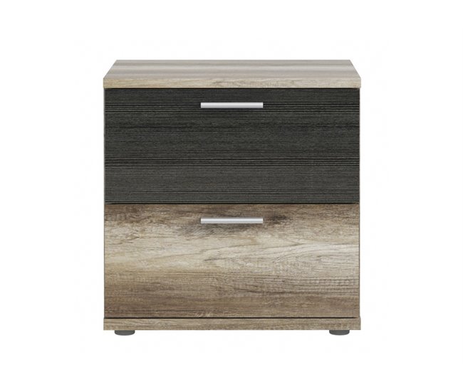 Mesa de cabeceira 2 gavetas SKIVE Carvalho