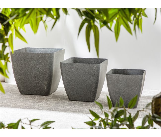 Beliani Conjunto de 2 vasos para plantas ZELI 