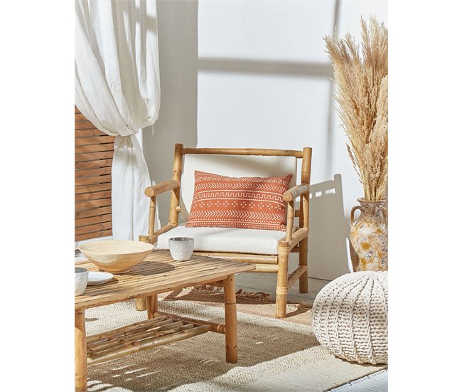 Beliani Almofada decorativa ORLAYA Laranja