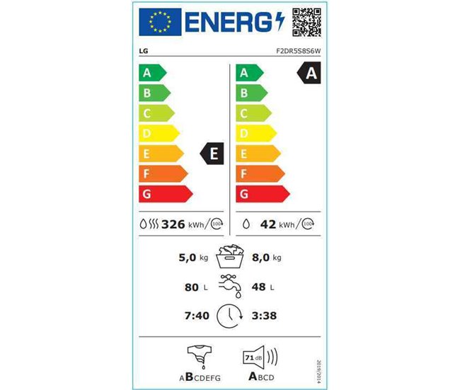 Máquina lavar e secar roupa LG F2DR5S8S6W 8kg-5kg 1200RPM br Branco