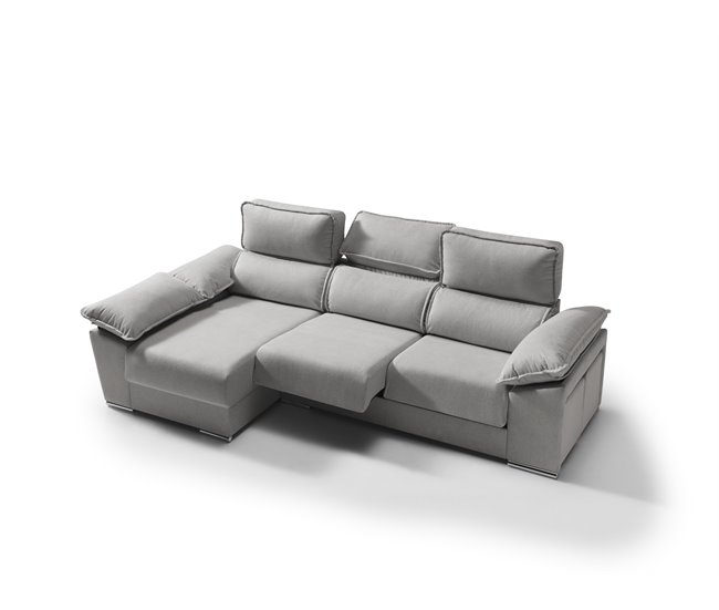 Chaise longue dereita com arca DIWY Cinza