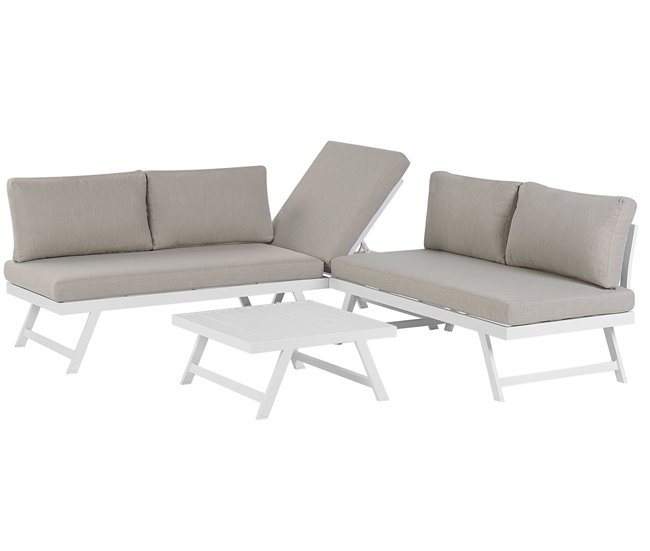 Beliani Conjunto lounge COCCORINO Cinza Escuro