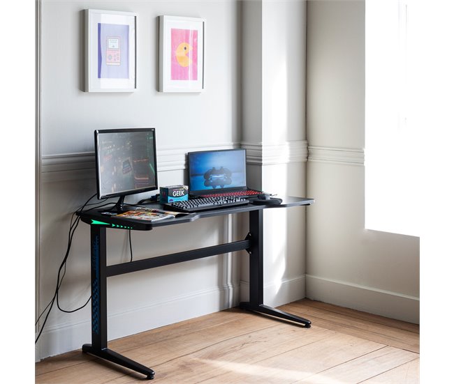 Mesa de trabalho para jogadores Preto