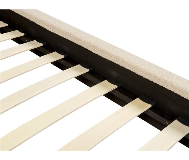 Beliani Cama com estrado Bouclé VILLETTE 205x222 Bege