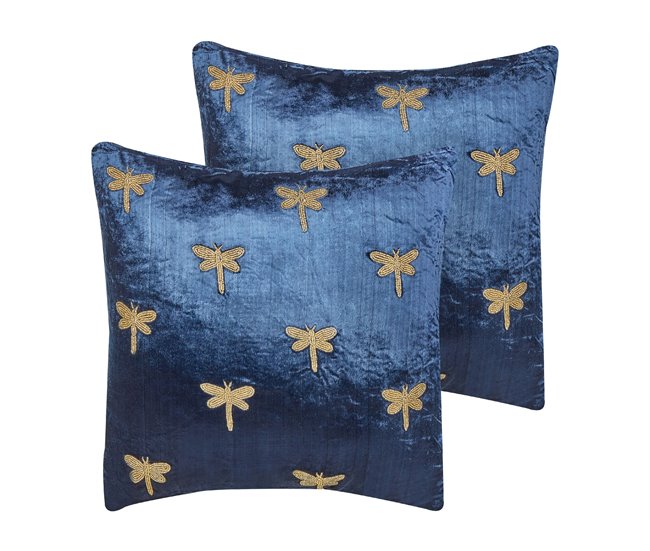 Beliani Almofada decorativa BLUESTEM 45x45 Azul Marino