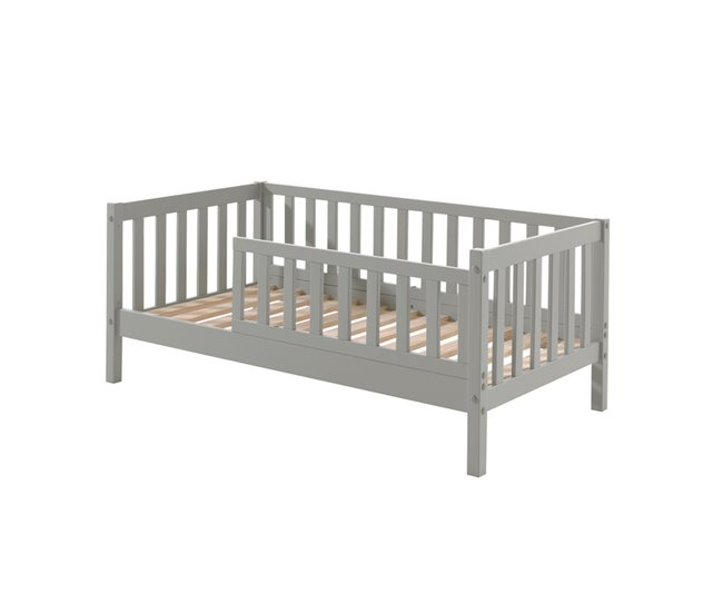 Cama Vipack Tod com estrado de ripas Cinza