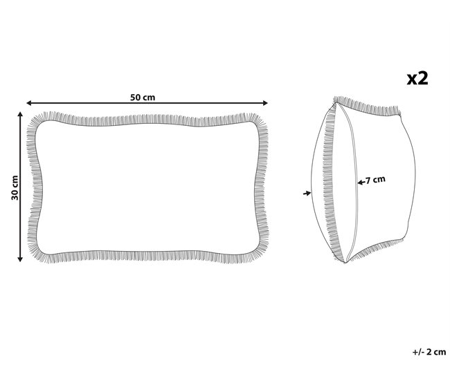 Beliani Almofada decorativa POTHOS 30x50 Bege
