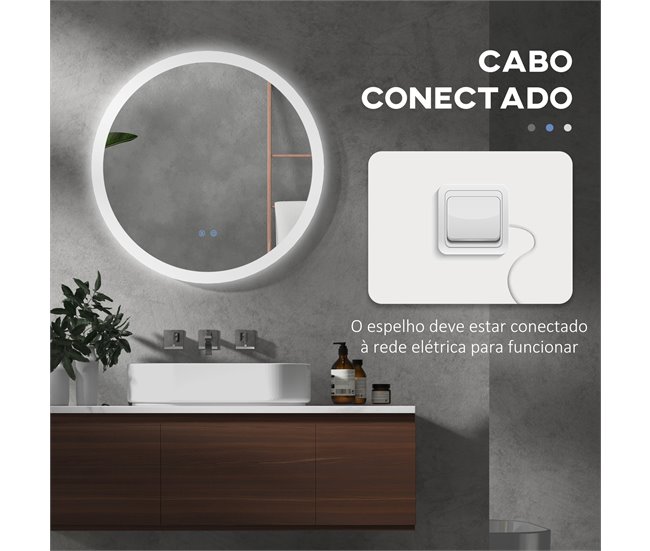 Espelho Casa de Banho Vidro e Metal kleankin Prata