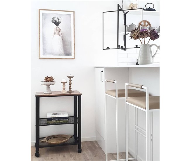 Beliani Carrito de cocina BOLZANO Preto
