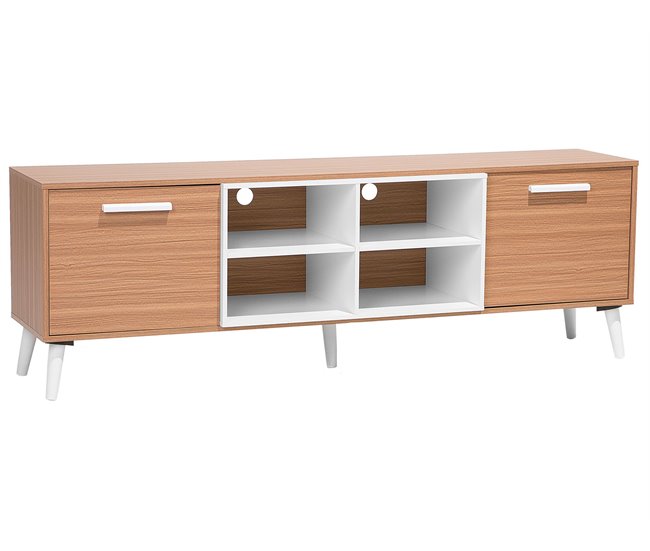 Beliani Mesa de TV ALLOA 180 Branco