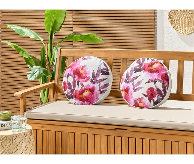 Beliani Almofada de jardim LANROSSO Branco