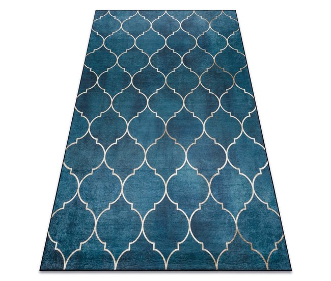 ANDRE 1181 Tapete Treliças marroquinas antiderrapante 120x170 Azul