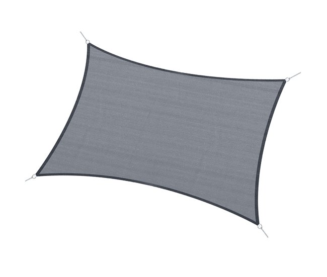 Vela de Sombra Retangular HDPE Outsunny Cinza