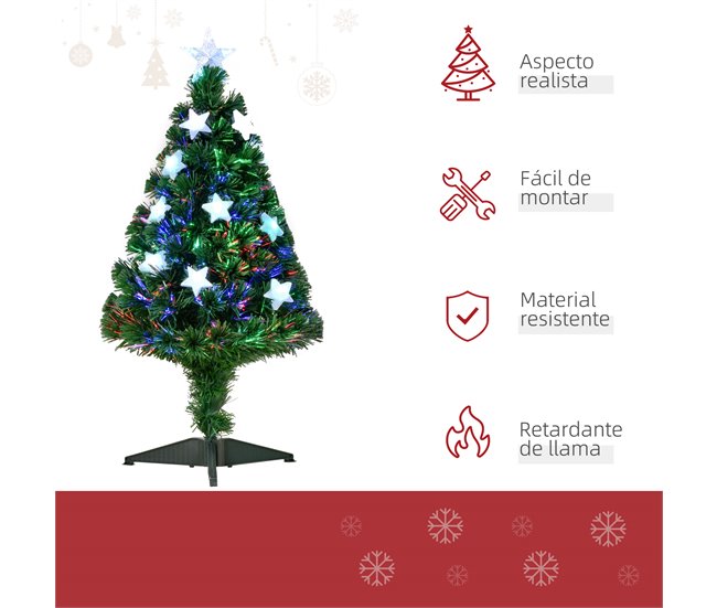 Árvore de Natal PVC e Metal HOMCOM, casa - natal Verde