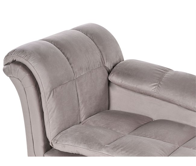 Beliani Chaise longue Poliéster LORMONT Cinza Escuro