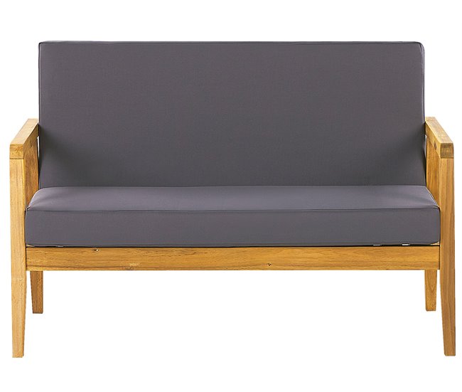 Beliani Conjunto lounge Madeira de acácia PALLANO Cinza Escuro