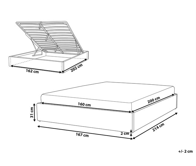 Beliani Cama com estrado Poliéster DINAN 167x214 Bege