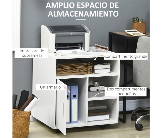 Armário de Escritório melamina de madeira HOMCOM Branco