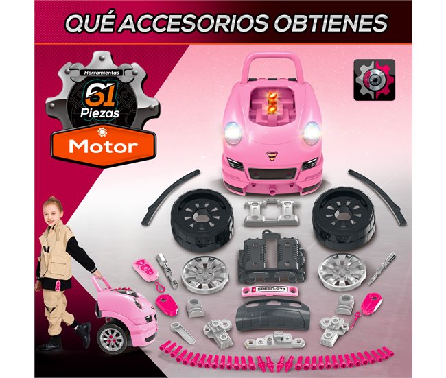 Motor de Caminhão para Crianças ABS,PP HOMCOM Rosa