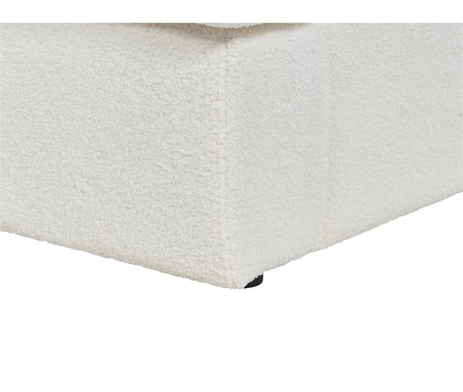 Beliani Sofá de 3 lugares Bouclé ALLA Branco/ Bege