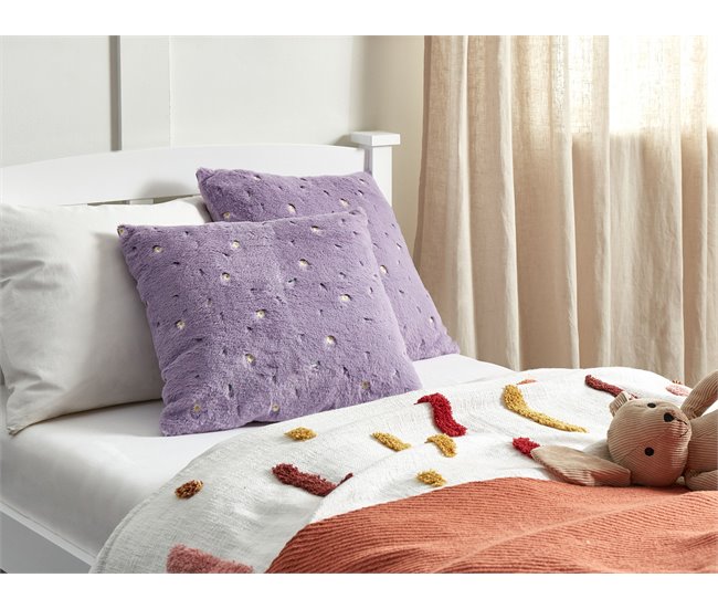 Beliani Almofada decorativa LAVATERA Lavanda
