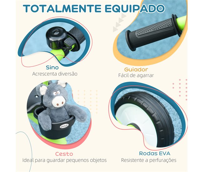 Triciclo para Crianças Metal, EVA, Polipropileno e PE AIYAPLAY Verde