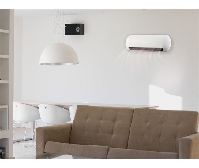 Aquecedor split de parede em cerâmica de 2000 W com controlo remoto Branco