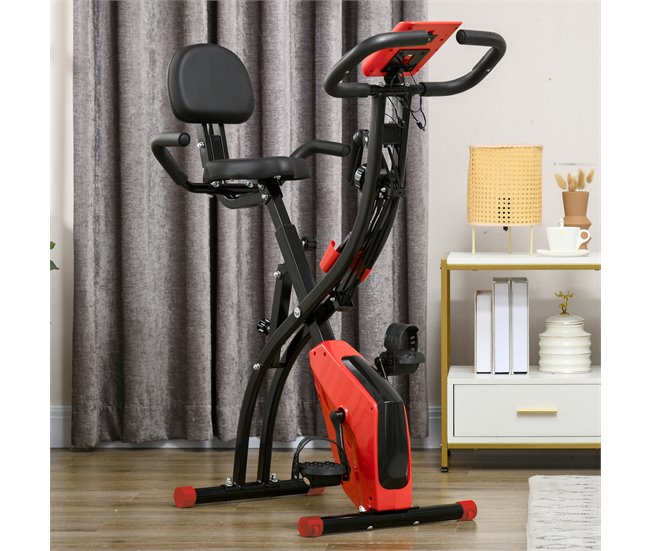 Bicicleta Estática Aço, ABS e PVC HOMCOM Cinza