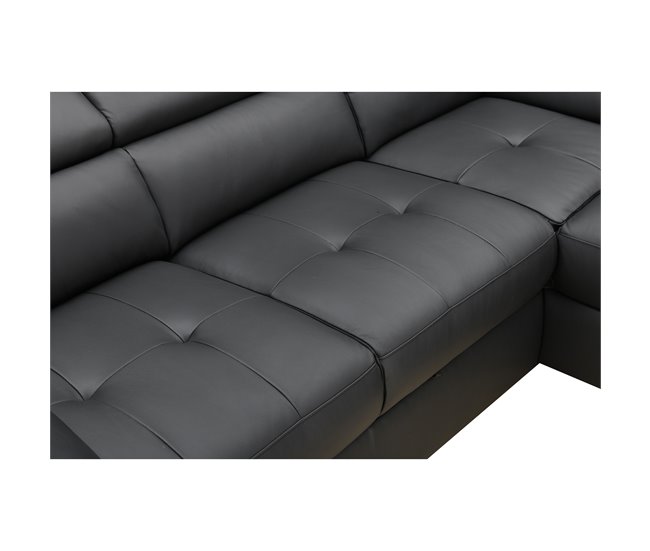 Sofá de canto com cama MAYA Preto