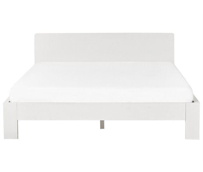 Beliani Cama com estrado Pinho ROYAN 167x207 Branco