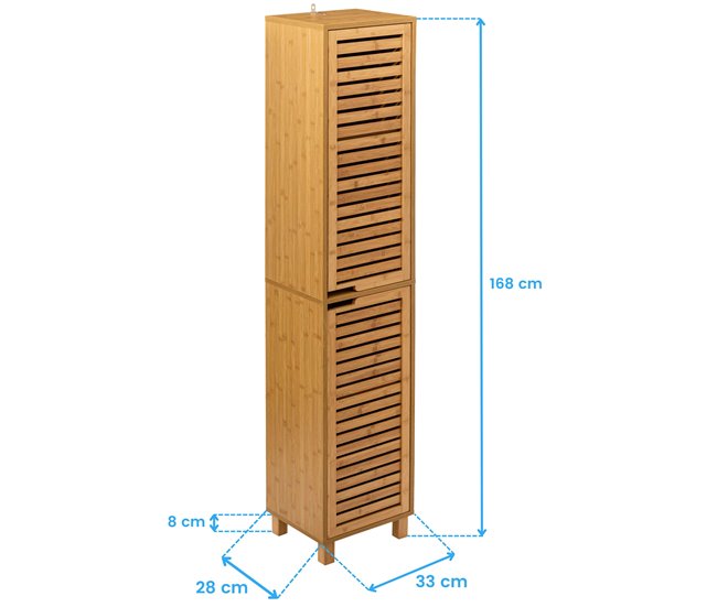 Coluna de Banheiro Sicela - Móveis de Bambu 2 Portas Castanho