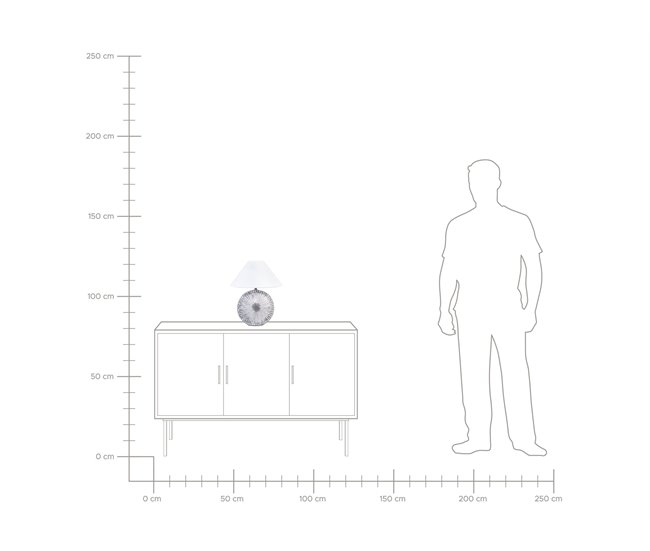 Beliani Candeeiro de mesa YUNA Branco/cinza