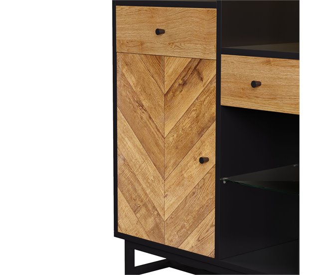 Aparadores Preto/ Madeira