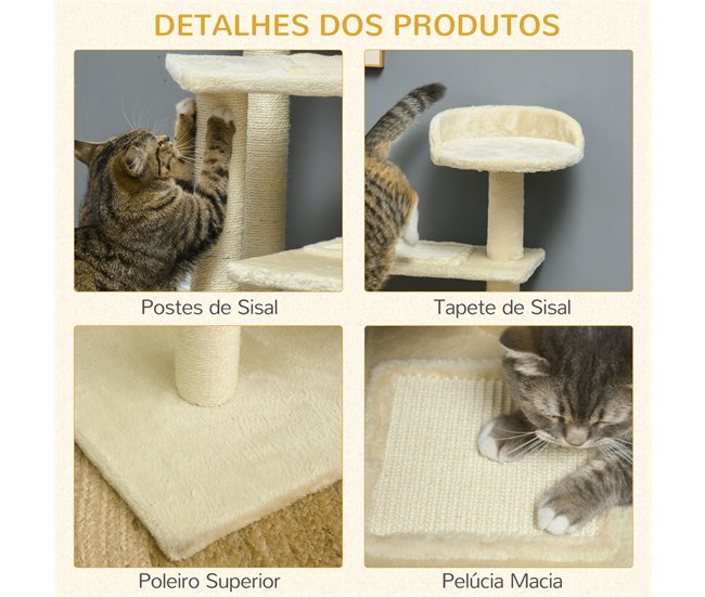 Árvore Arranhador para Gatos Bege
