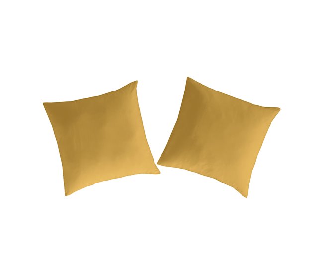 2 Frondas para almofada 100% algodão percal PURE 80x80 Amarelo