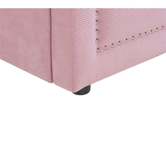 Beliani Cama com estrado Bombazine MIMIZAN Rosa