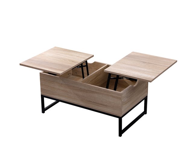 LOTTA mesa baixa de madeira com tampos eleváveis Castanho Claro