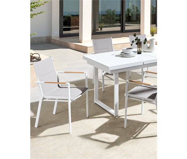 Beliani Cadeira de jardim BUSSETO Branco/cinza