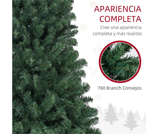 Árvore de Natal PVC, Aço HOMCOM, casa - natal Verde