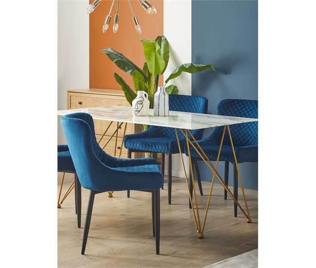 Beliani Mesa de comedor KENTON 80x140 Cinza