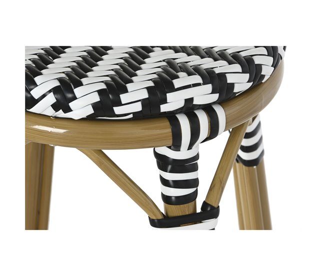 Banqueta Branco/ Preto
