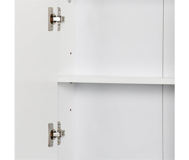 Armário de Casa de Banho Melamina de Madeira, MDF e Vidro HOMCOM 48 Branco