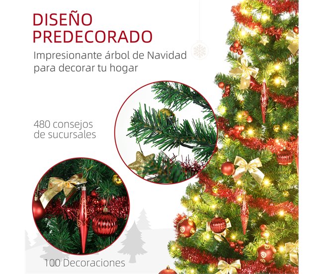 Árvore de Natal Plástico e Aço HOMCOM Verde