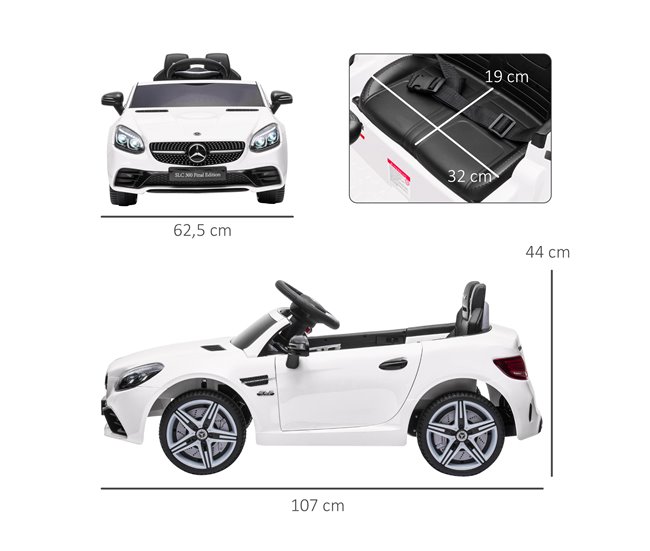 Carro Elétrico Polipropileno (PP) e Metal AIYAPLAY Branco