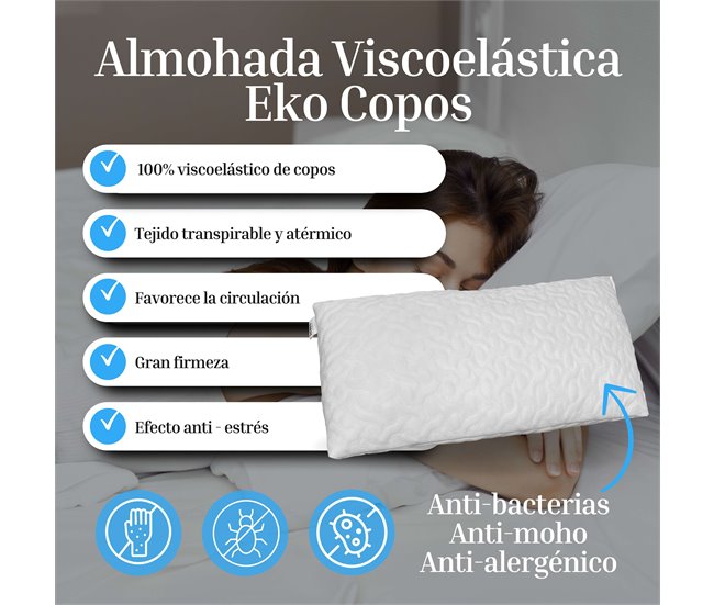 Almofada Viscoelástica Eko Flakes 70x30 Branco