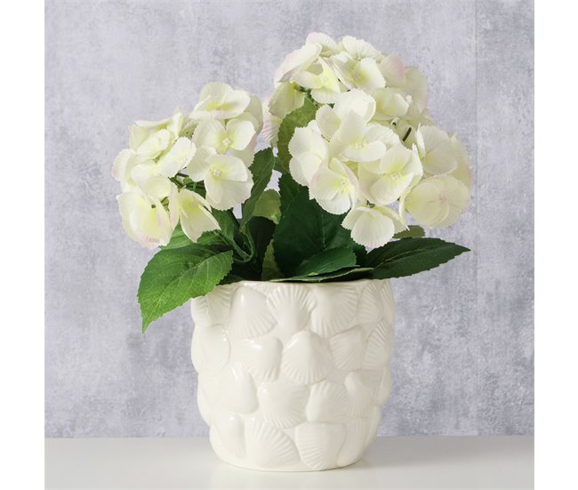 Vaso de flores SHELBIE cerâmica 15x16cm marca BOLTZE Branco